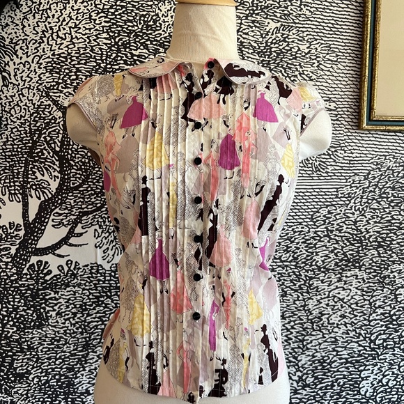 Anthropologie Viole button up blouse / 100 cotton vintage XS - Picture 1 of 5